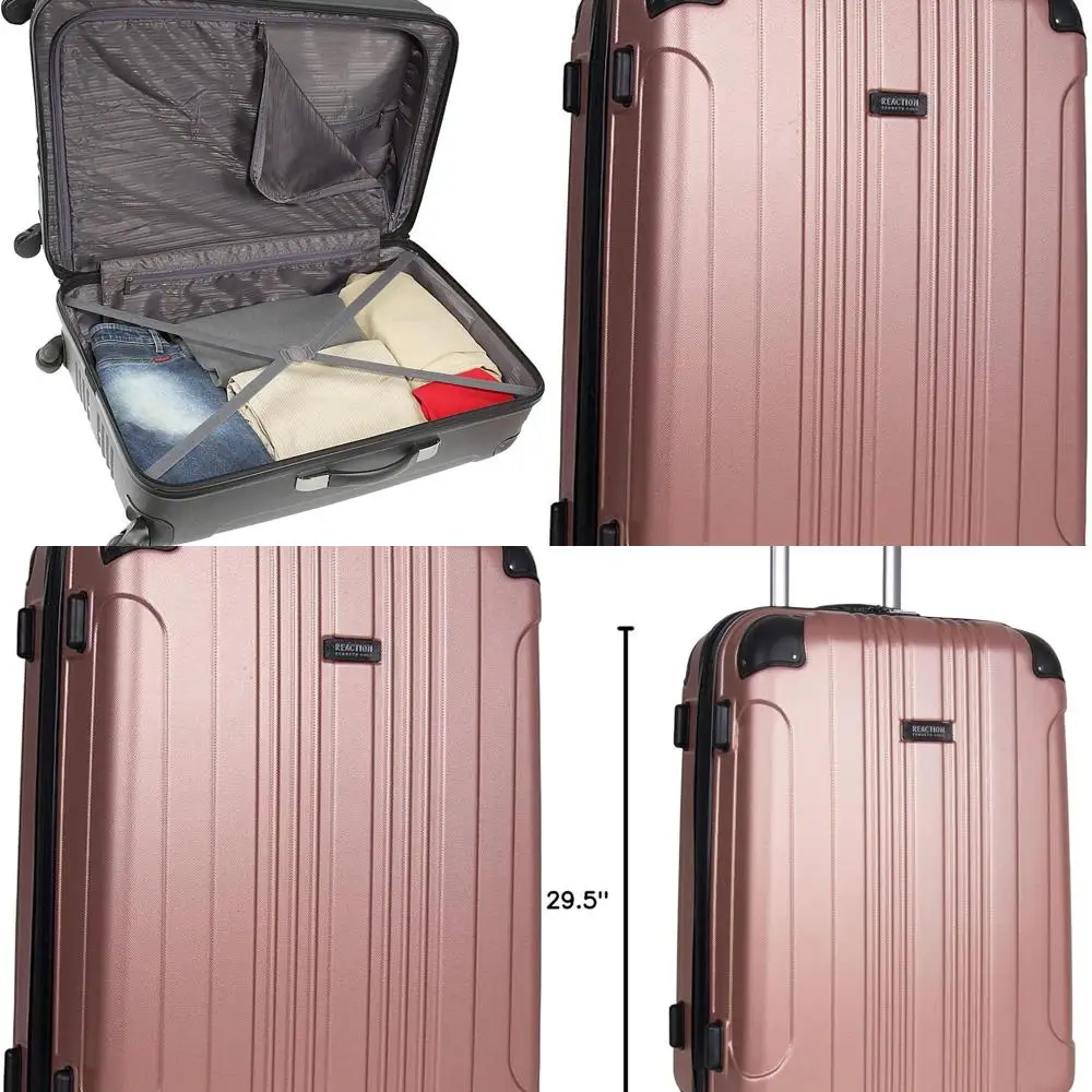 

Kenneth Cole REACTION Lightweight 4-Wheel Spinner Suitcase, 28 Rose Gold
