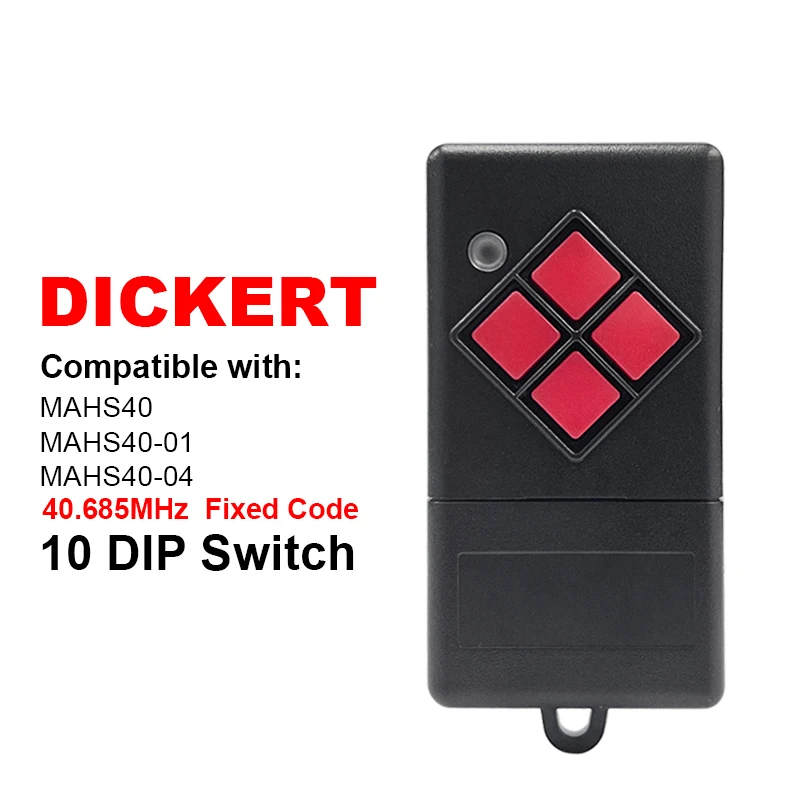 Replacement Handheld Transmitter for Dickert MAHS40-01 1Channel  MAHS40-04 4 Channels 40.685MHz 10 Dip Switch