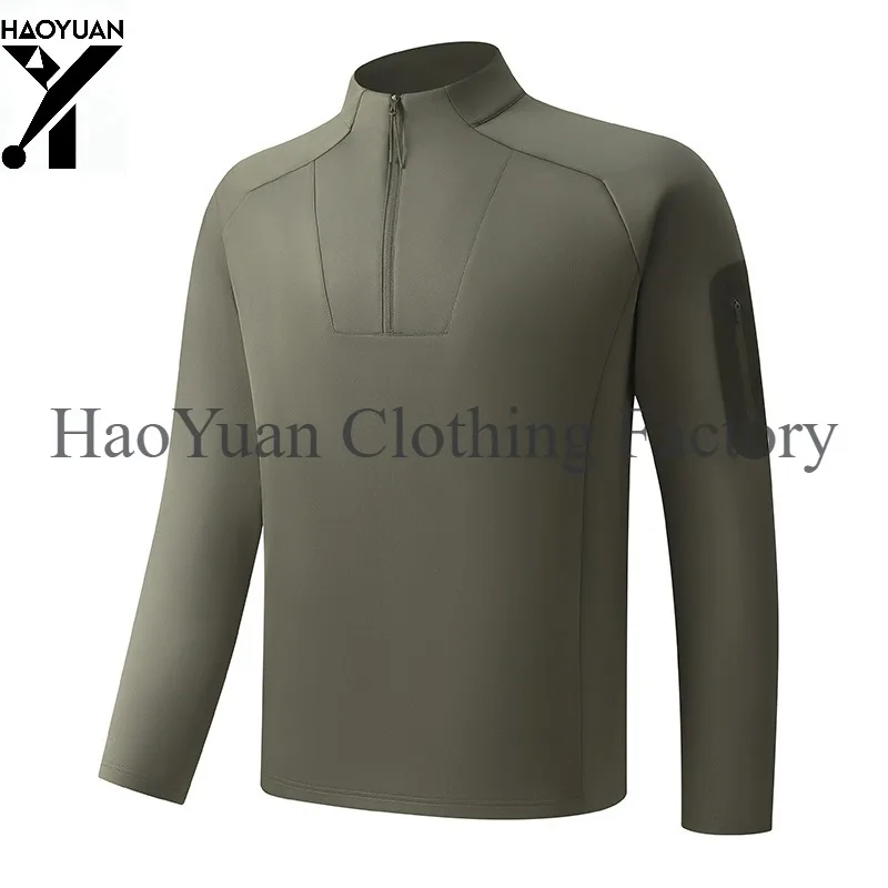 Chemise à manches longues à demi-zip pour homme, idéale pour la randonnée, le cyclisme, la course à pied, le camping, le tourisme, la randonnée en plein air, chemise de sport pour homme