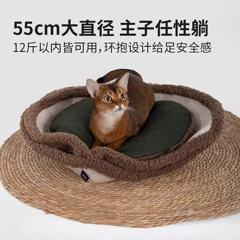 Cat litter semi-closed house winter warm small body dog kennel kitten cat house bed cat supplies
