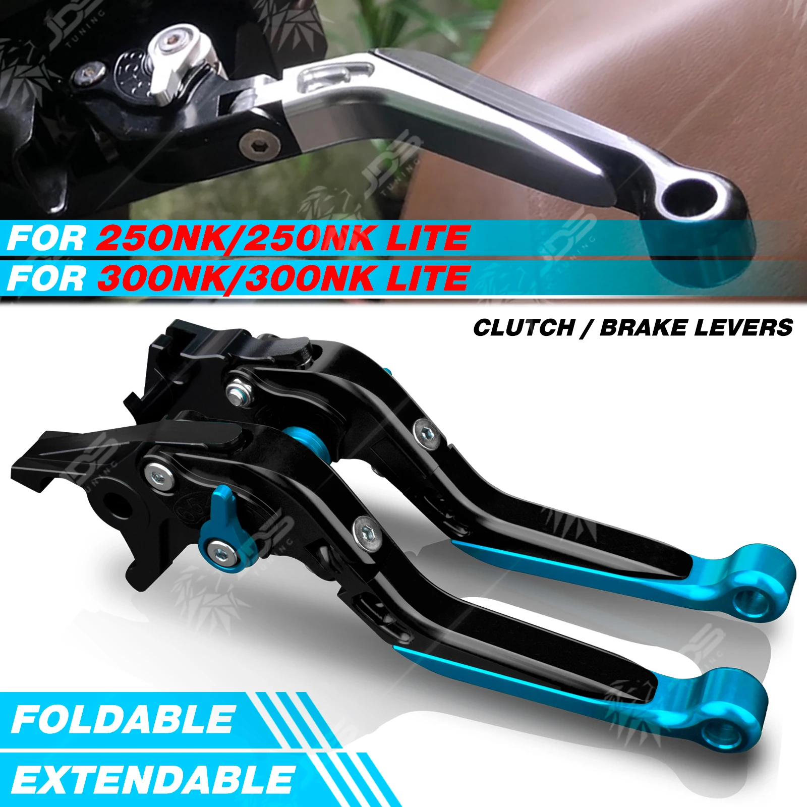 

JDSTUNING Для CFMOTO 250NK/300NK/LITE: Комплект складных регулируемых рычагов сцепления и тормоза, аксессуары и запчасти для мотоциклов