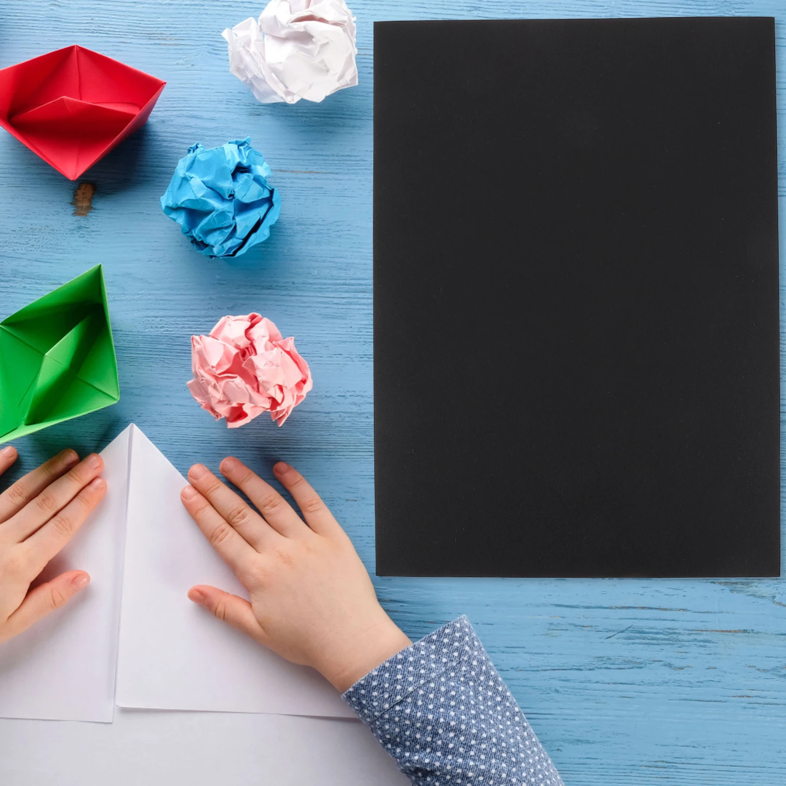

100 Pcs A4 Colored Card Paper 230g Children H made Craft Drawing Paper Black Cardstock DIY Projects Materials
