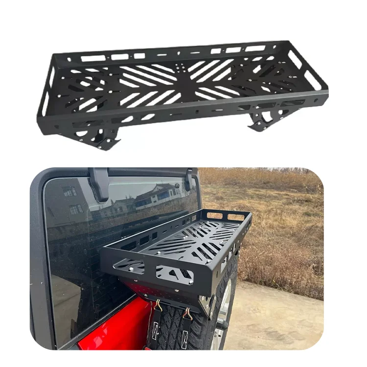 

Aluminum Plus Steel Spare Tire Storage Rack for 4x4 Universal Off-road Spare Tire Rack Cargo Basket Storage Boxes