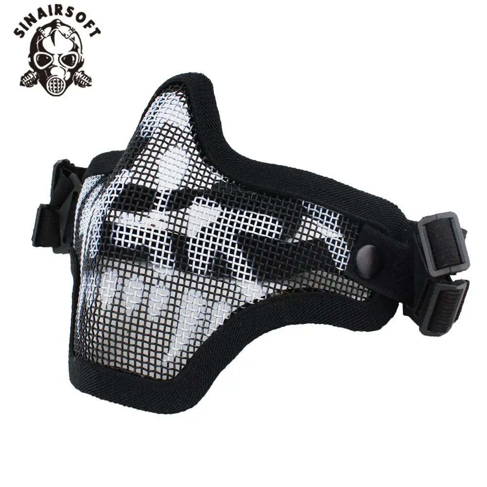 

SINAIRSOFT V1 Steel Mesh Skeleton Frame Half Face Mask For Outdoor Hunting Paintball Sports Clothing Accessories