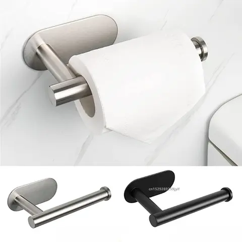 No Drilling Toilet Paper Holder SUS304 Stainless Steel Self Adhesive Wall Mount Tissue Towel Roll Dispenser for Bathroom Kitchen