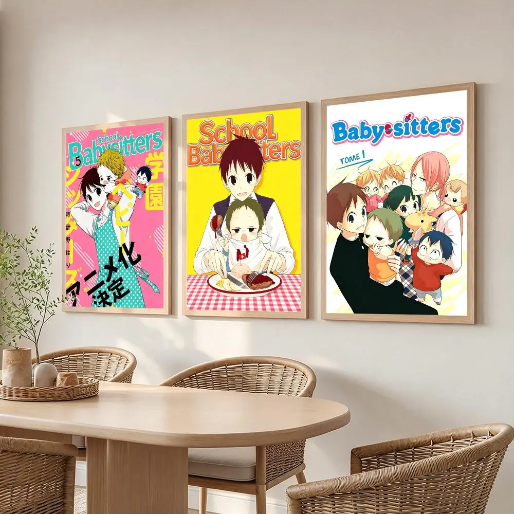 anime School Babysitters Poster Poster HD Frameless Creamy Style Home Decor Wall Art for Living Room Bedroom Gift