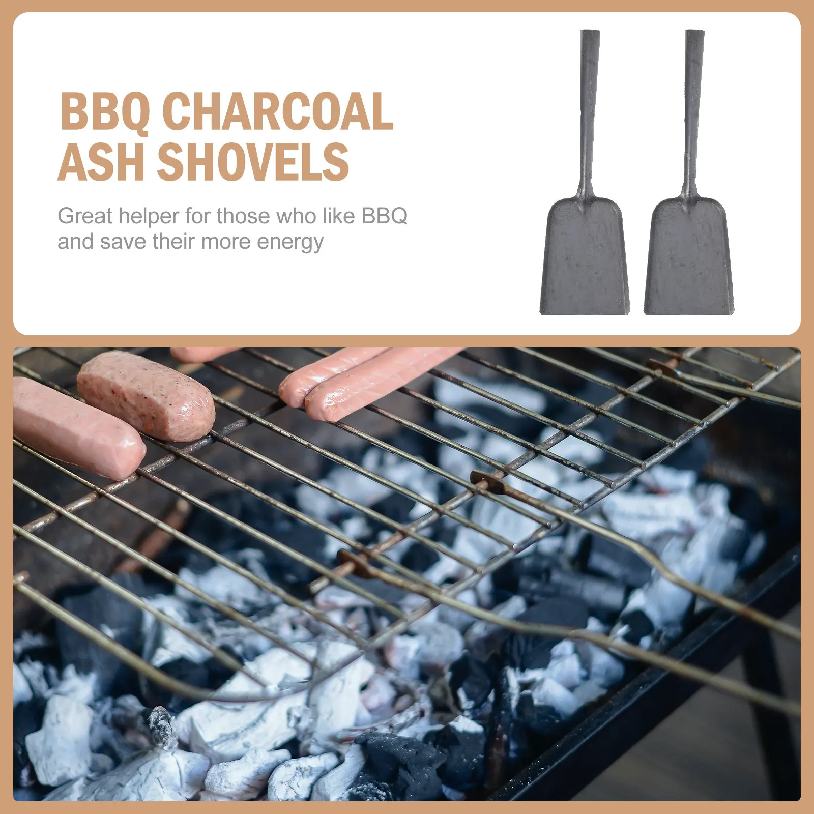 

2Pcs Sturdy Iron Ash Shovels for Coal Scooping Bbq Charcoal Removal Kitchen Stove Fireplace Home Use Moistureproof