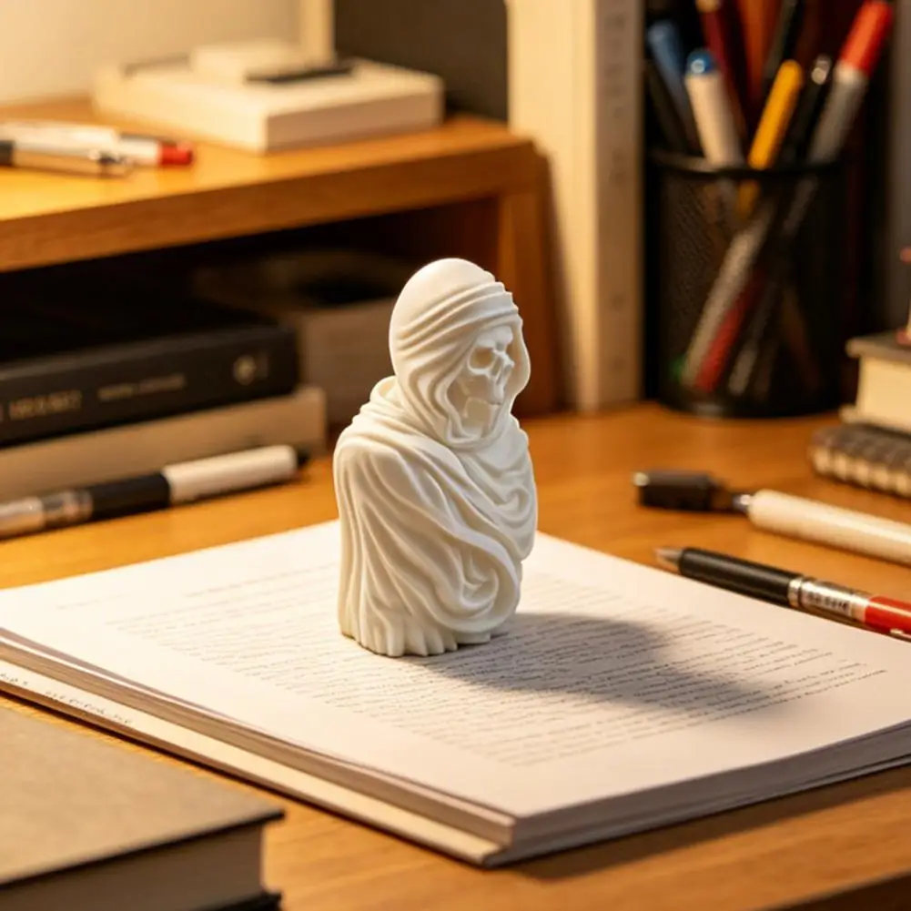 Halloween Skeleton Figurine Skeleton Sculpture Decor Halloween Grim Reaper Figurine 3d Printed Skeleton Sculpture for Bookshelf