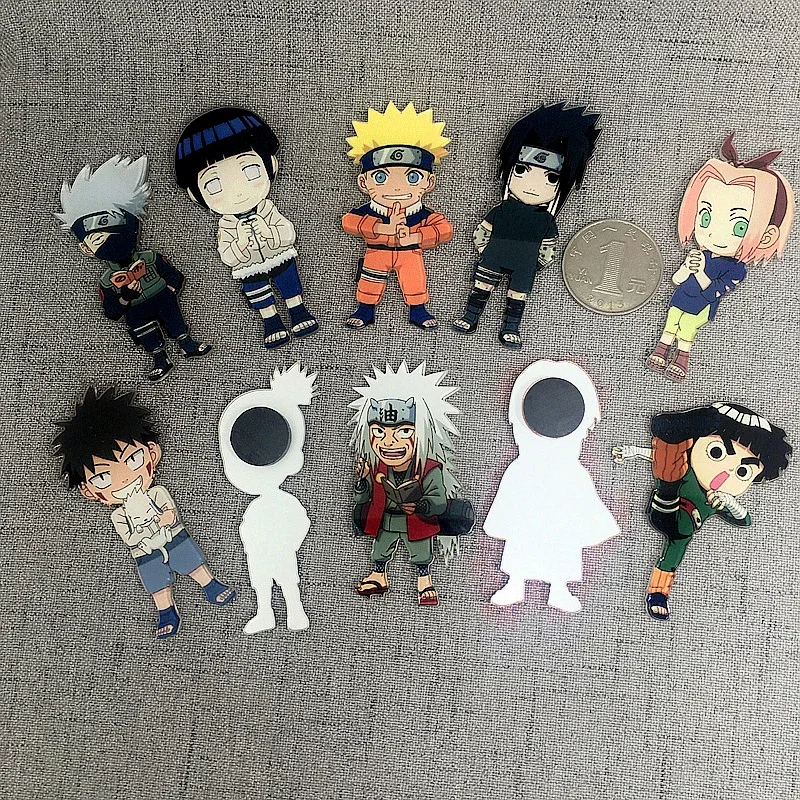 4-6cm Naruto Creative Refrigerator Magnetic Stickers Memo Magnet Cartoon Anime Acrylic Home Appliances Decoration Toys for Kids