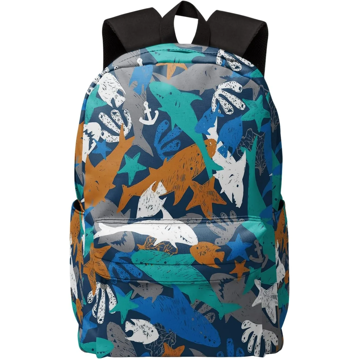 

Shark Backpack for Boys, Undersea Animal Shark Coral Carry-on Backpack 17.3 Inch Backpack Kids Boys Girls School Kindergarten