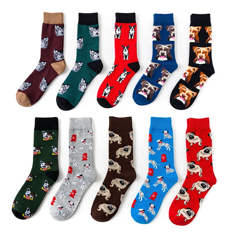 Hot Sales Women Socks Unisex Dress Cotton Puppy Funny Cartoon Socks Casual Cotton Pug Female Comfortable Skateboard Socks Sox