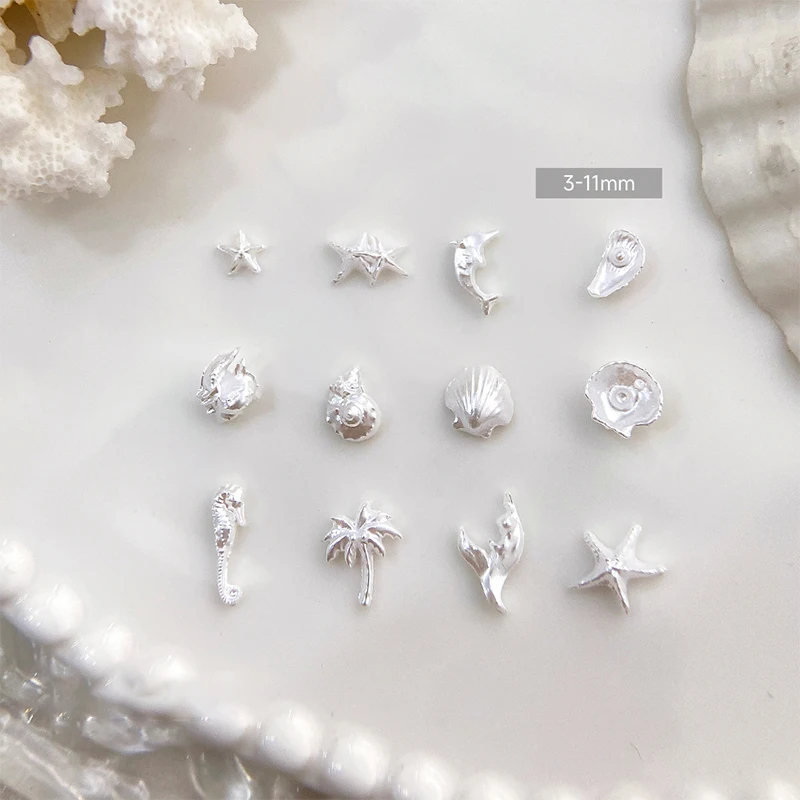 50 قطعة مسمار الفن الراين الصيف المحيط مسمار سحر قذيفة نجم البحر محارة البحر سلسلة ثلاثية الأبعاد شاطئ مسمار تصميم اكسسوارات مانيكير DIY بها بنفسك #4