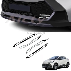 For Toyota CHR C-HR 2024 2025 ABS Chrome Front Fog Lamp Eyebrow Decoration Front Light Protective Cover Eyebrow Trim Car Styling
