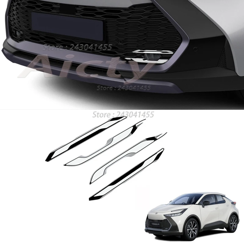 Dla Toyota CHR C-HR 2024 2025 ABS Chromowana przednia lampa przeciwmgielna Dekoracja brwi Przednie światło ochronne Osłona brwi Stylizacja samochodu