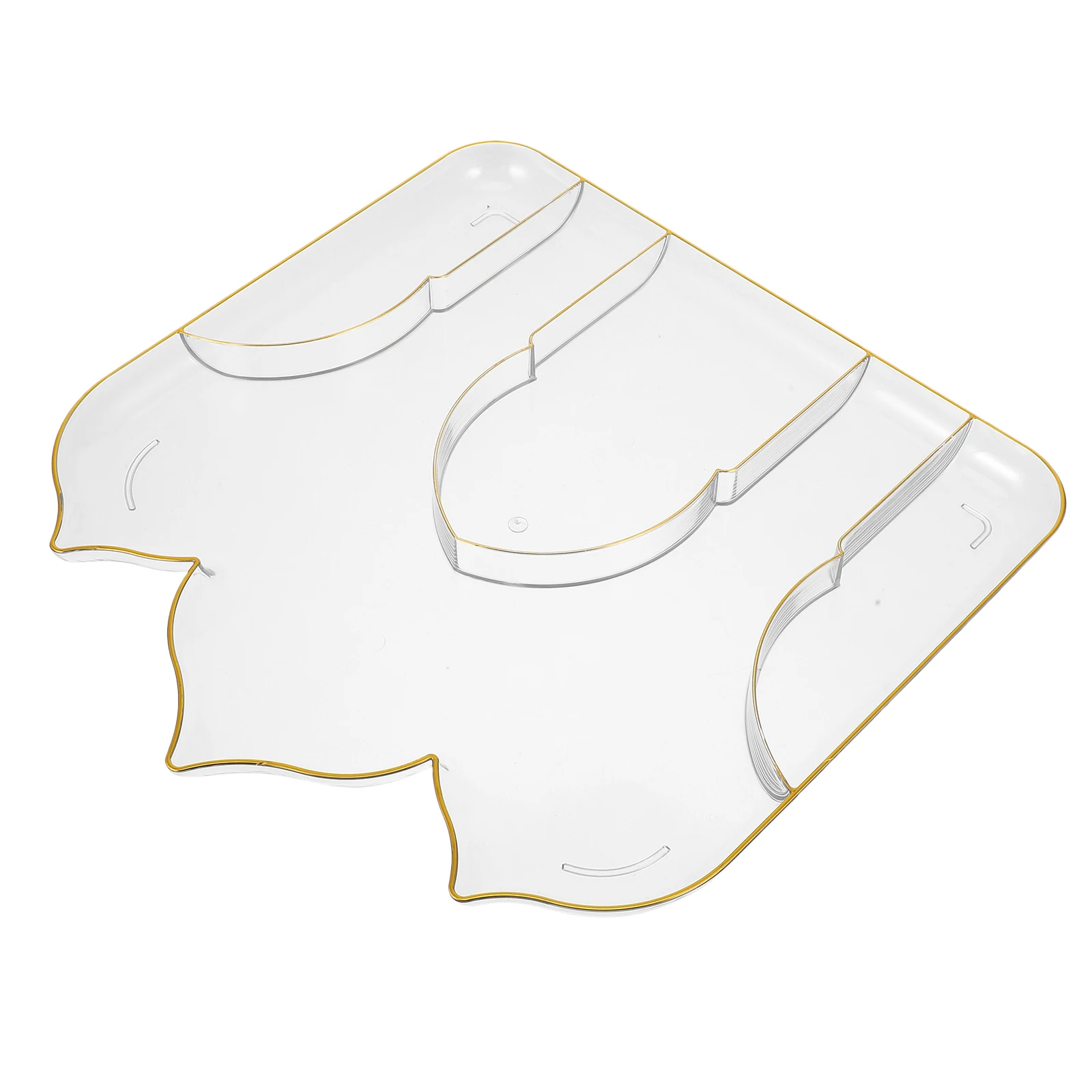 

Fruit Dish Clear Plastic Plates Gold Trim Elegant Versatile Easy Clean Home Hotel Party Ramadan Serving Dessert Platter