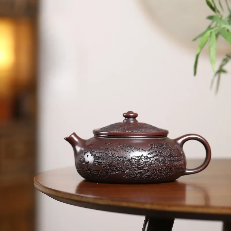 600ml Yixing Handmade Purple Clay Teapot, Raw Ore,tea Pot, Kung Fu Tea Set