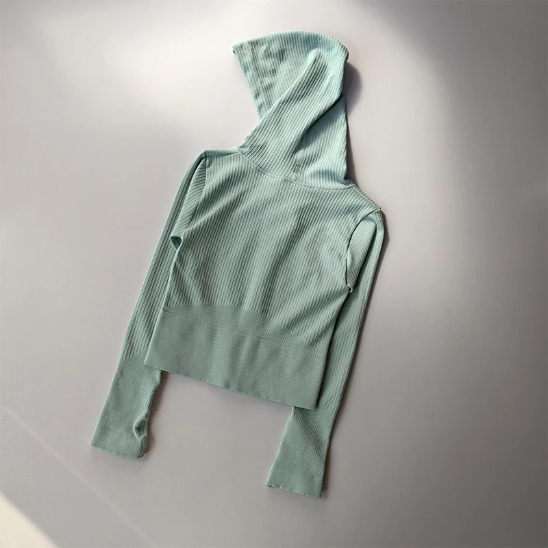 Doppelkapuzen-Sportjacke mit enganliegender Passform für Damen, Lauf-, Trainings- und Yoga-Anzug, langärmelige Reißverschluss-Strickjacke, Pilates-Oberteil. – Detail 5
