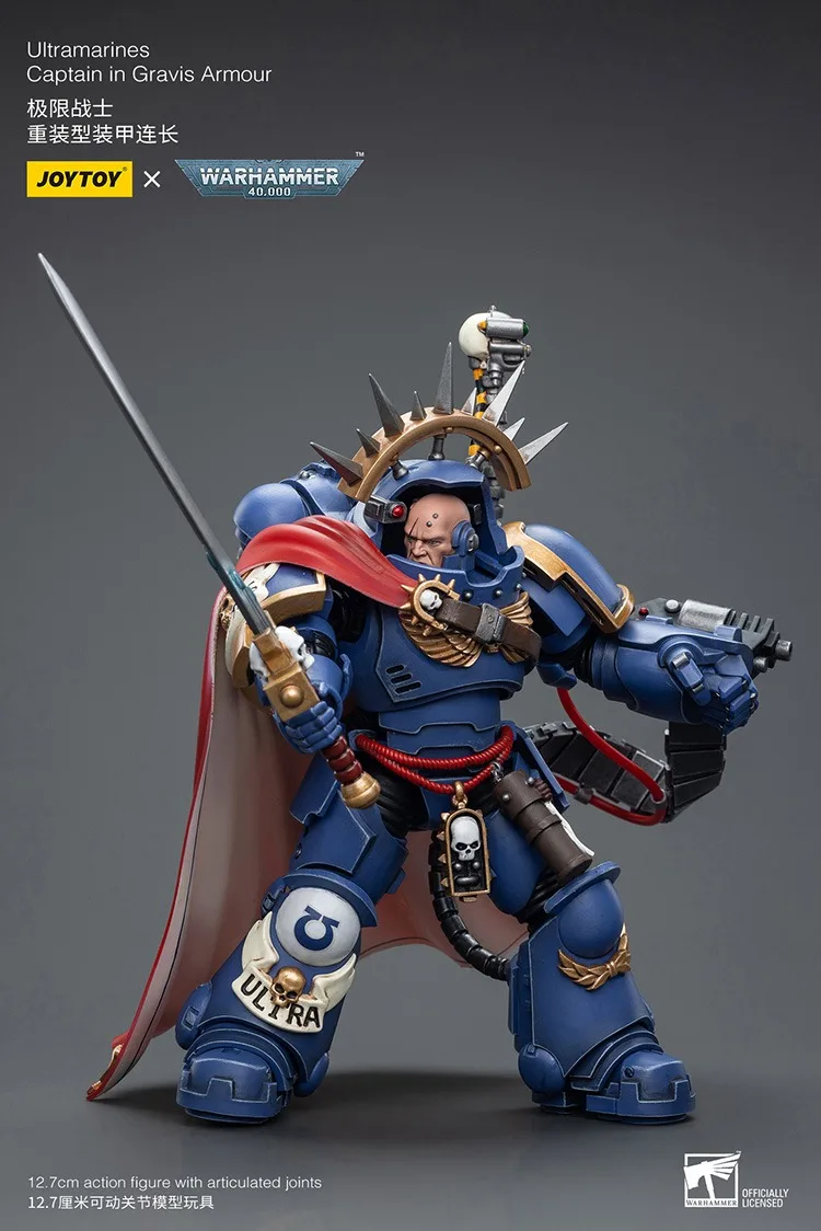 

JOYTOY Warhammer 40K Ultramarines Captain In Gravis Armour Action Figures Original Model Gift Collection Doll Decoration
