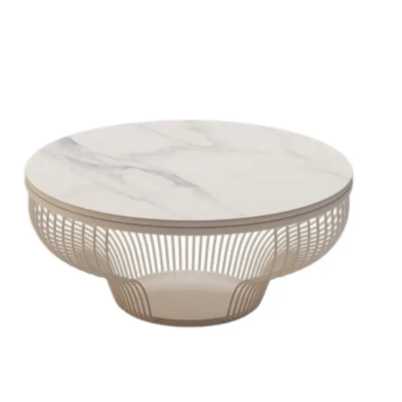 

Ins style modern small apartment coffee table combination home living room bedroom rock slab light luxury simple Internet round