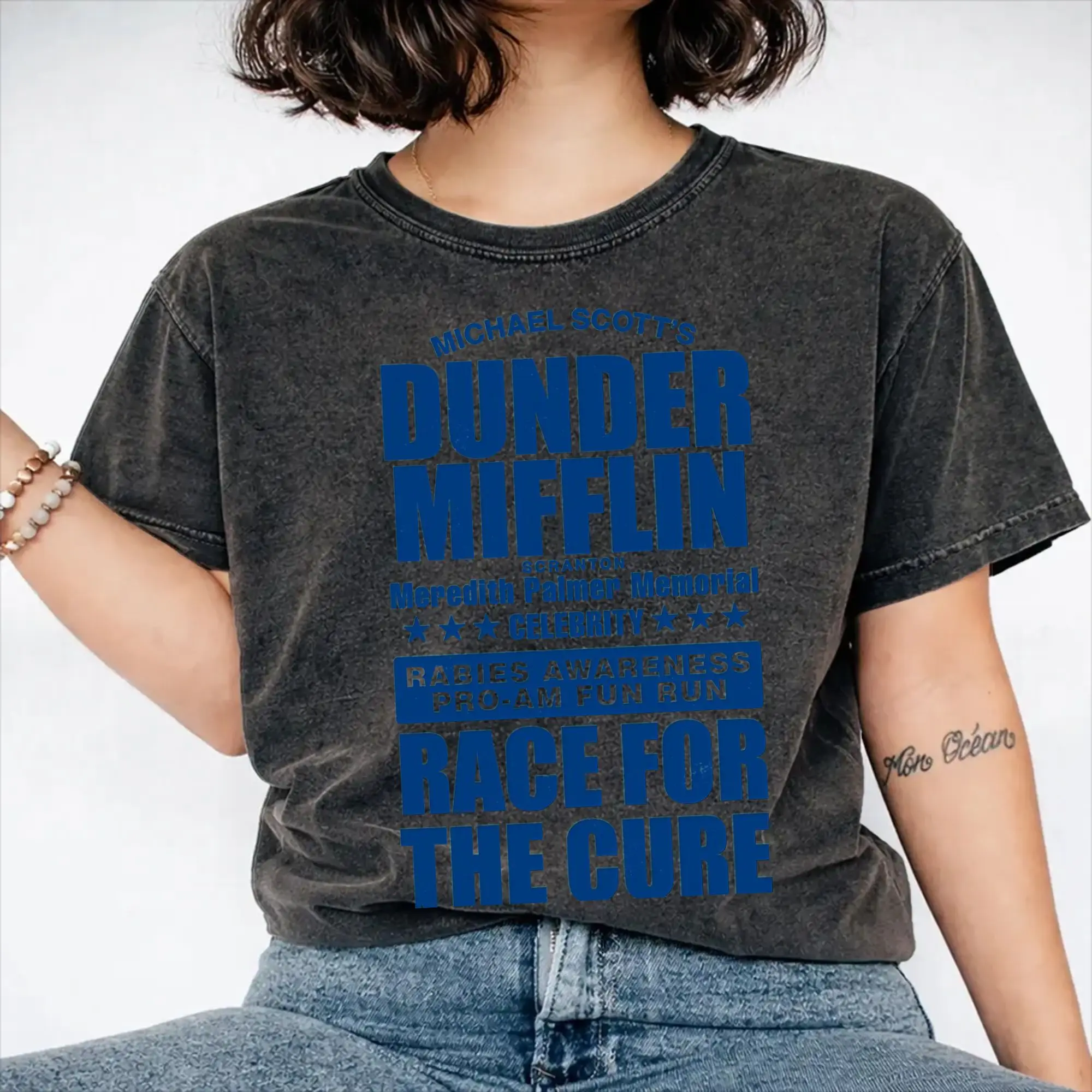 Dunder Mifflin T Shirts Hip Hop Washed Short Sleeve Oversize T-Shirts  Fashion for Men Women Streetwear Graphic Printed Tees