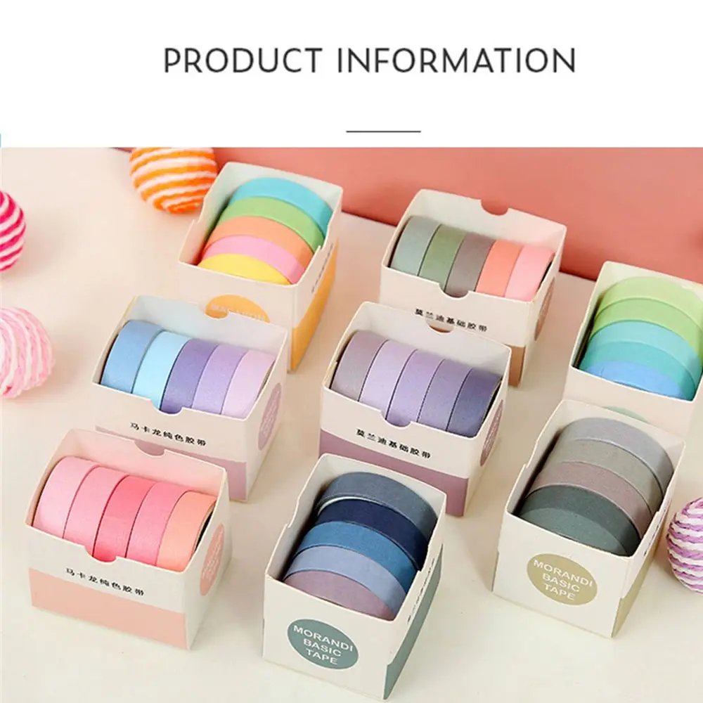 5Rolls/Box Cute Washi Tape Adhesive Masking Tape Scrapbooking Decorative Crafts Tape Set Stationery Office School Supplies