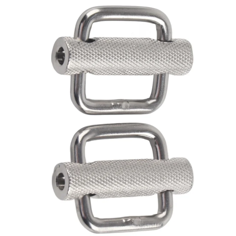 E9 2Pcs Slide Buckle Stainless Steel Rectangle Adjustable Knurled Roller Belt Buckles 25mm Positioning Buckle Diving Accessories