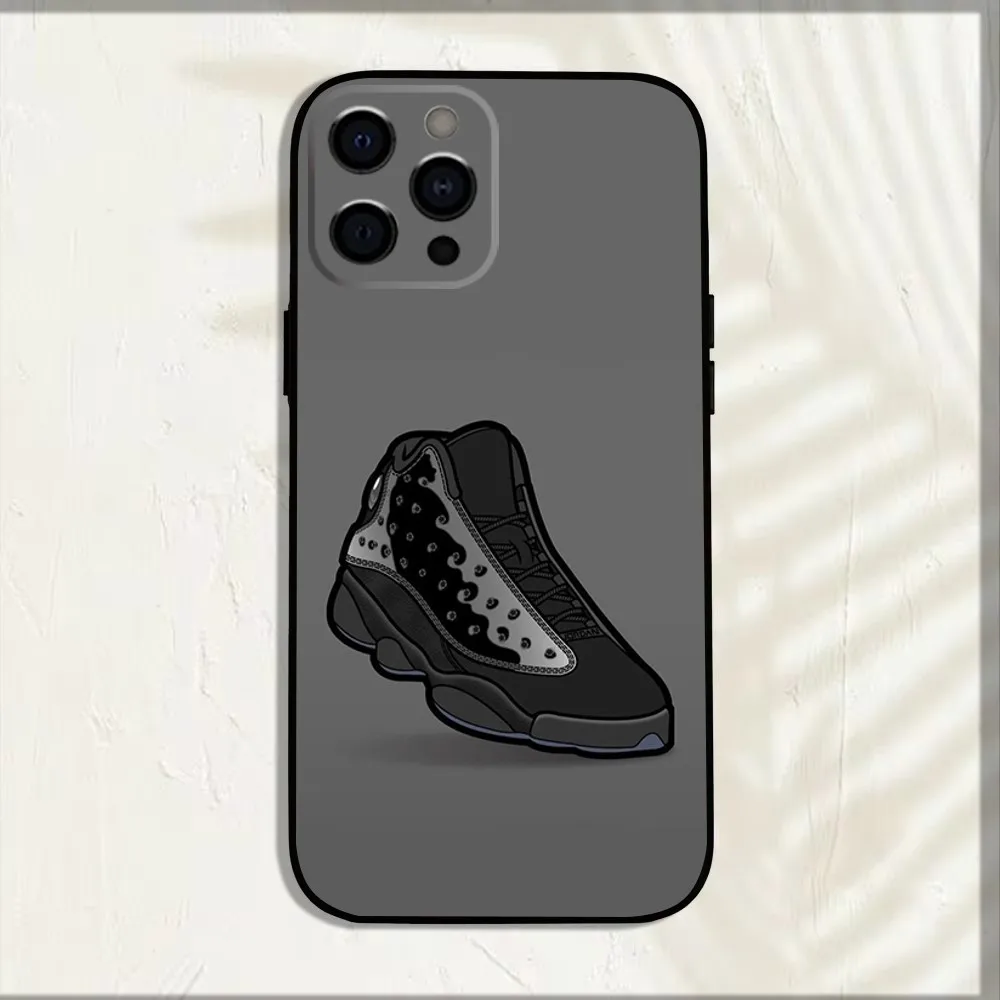 Shoes Sports Basketball Phone Case For iPhone 16,15,14,13,12,11,Pro,X,XS,Max,XR,Plus,Mini Soft Black Cover