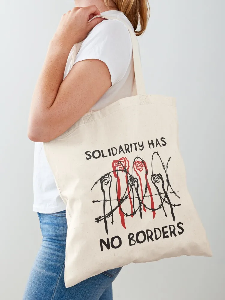 Solidarity Has No Borders - Immigrant, Refugee, Abolish Ice Tote Bag the tote bag women bag Canvas Tote