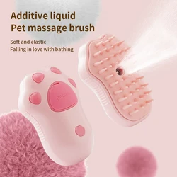 Cat Steamy Brush Dog Massage Comb Built-in Electric Water Spray Soft Silicone Pet Hair Removal Grooming Brush Cat Accessories