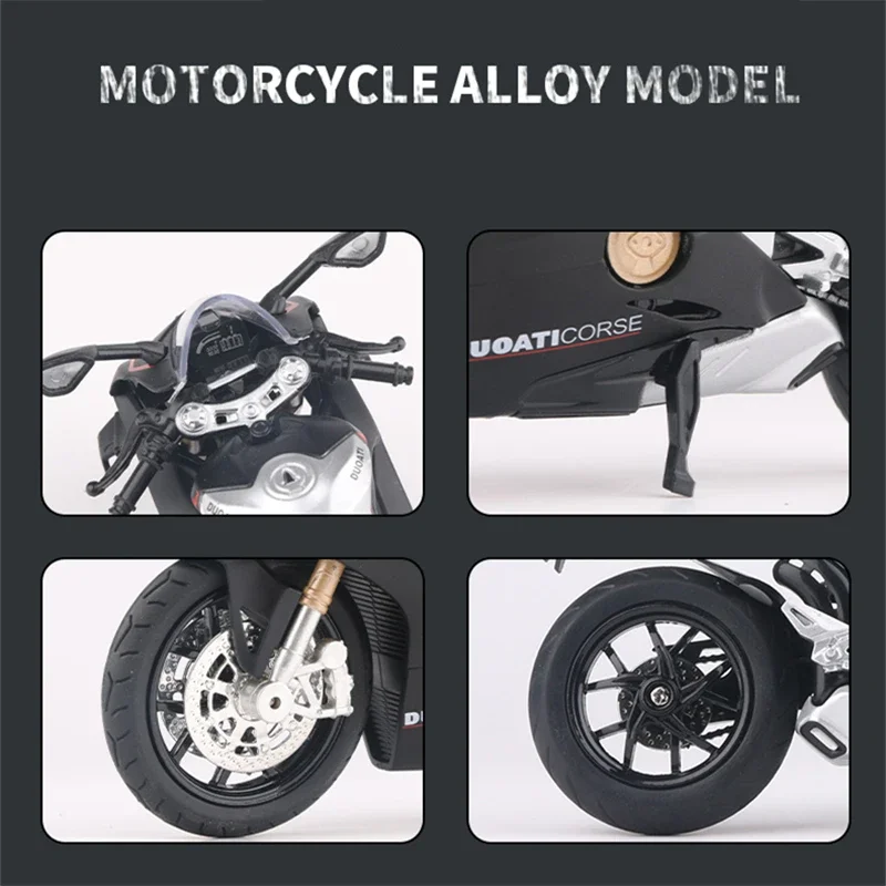 1:12 Ducati Panigale V4S Alloy Racing Cross-country Motorcycle Model Simulation Toy Street Motorcycle Model Collection Kids Gift