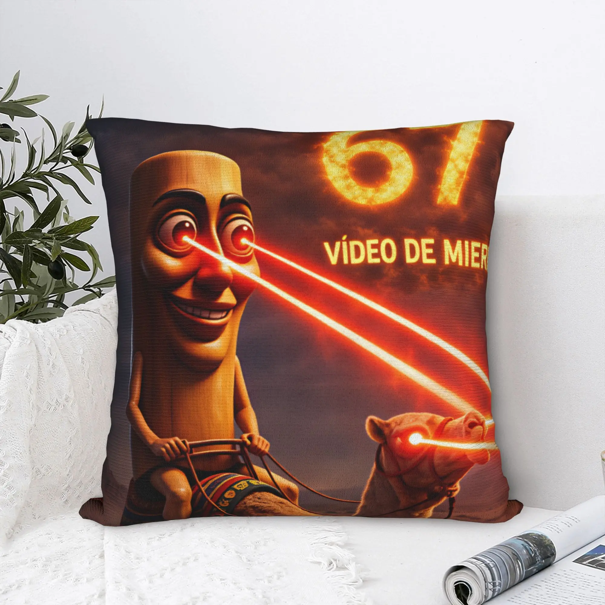 Tung Tung Sahur 67 Camel Laser Eyes Meme Pillow Case  Soft Pillow Cover For Sofa Car Home Decor Kawaii Cushion Cover