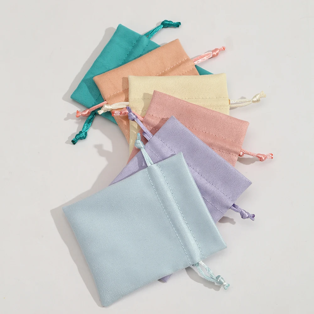 

10Pcs Jewelry Gift Bag Flannel Velvet Suede Drawstring Packaging Organizer Pouch Wedding Favors Candy Goodie Baby Shower Storage