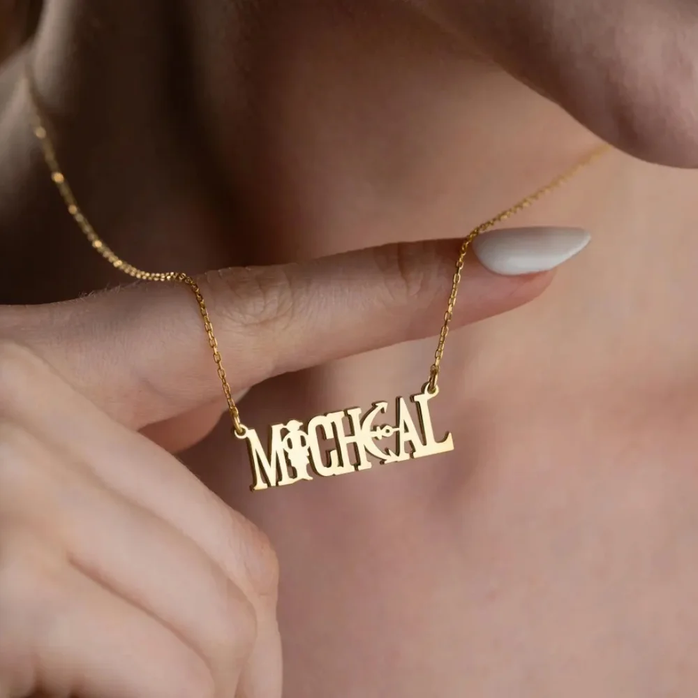 Custom pirate-themed name necklaces personalized nameplate nautical necklaces stainless steel maritime jewelry travel souvenirs