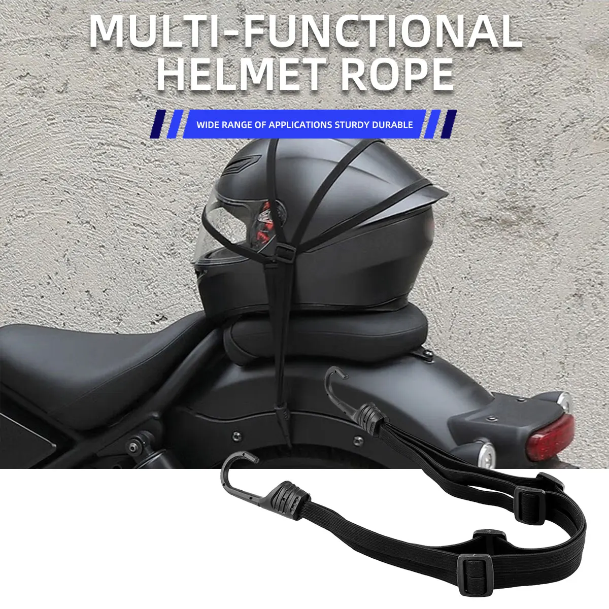 Motorcycle Helmet Straps Hook Luggage Straps Retractable Elastic Rope Motos Helmet Luggage Adjustment Fix Buckle Rope Accessorie