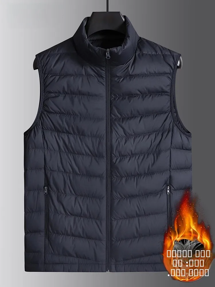 Lightweight Padded Vest Men's Du down Jaet Outerwear Large Size Autumn Winter Faion Urban Sle Zipper Decoration