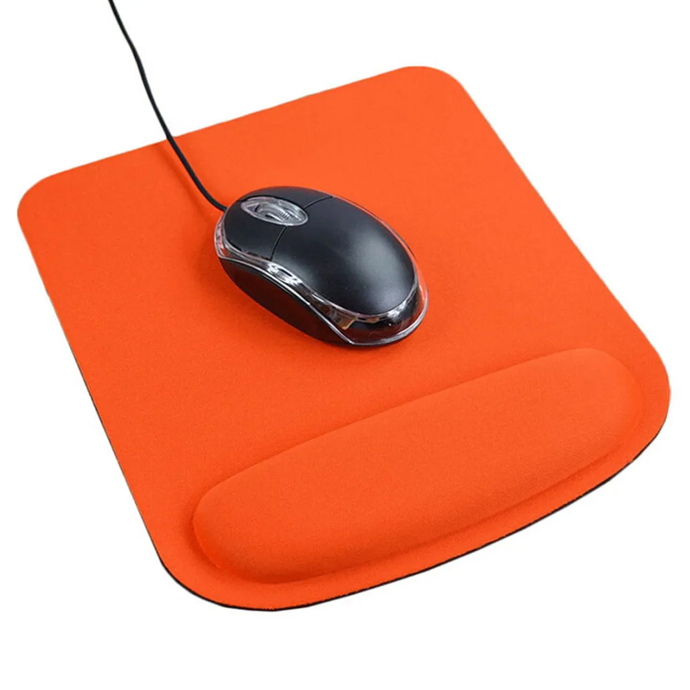 Orange Comfort Rubber Mouse Pad Wrist Rest Support Anti-Slip Mat Ergonomic Design Gaming Mouse Pad Left Right Handed Use