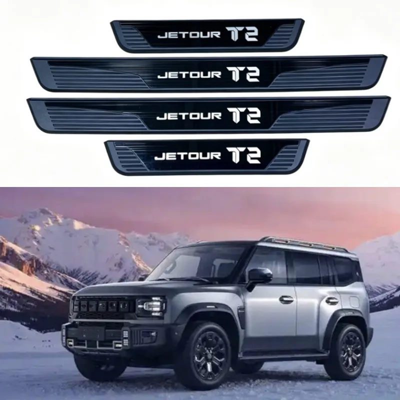

For Jetour T2 2025 2024 2023 Accessories Car Door Sill Scuff Plate Cover Threshold Styling Foot Strips Stickers Styling