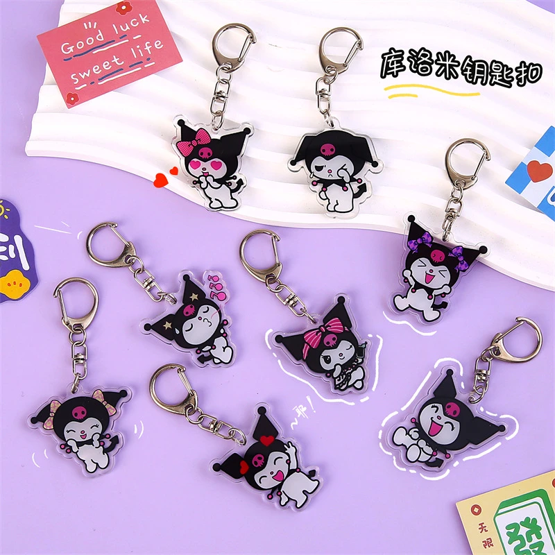 Miniso Sanrio Kuromi & Acrylic Keychain Key Rings For Backpack & Wallet Decor Perfect Birthday Gift For Women Pendant Keychain