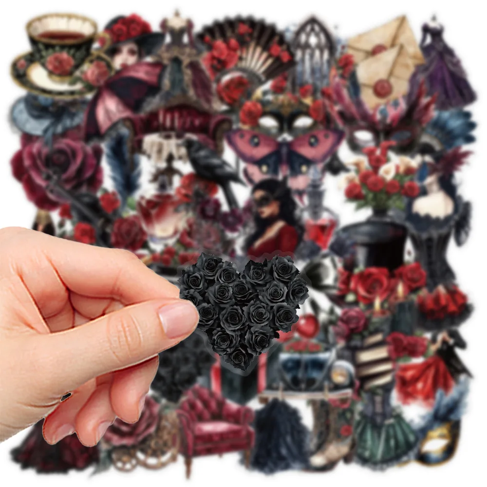 

10/30/50PCS Masquerade Stickers Retro Transparent Waterproof Decal Kids Toy DIY Mobile Case Water Cup Laptop Stationery Box