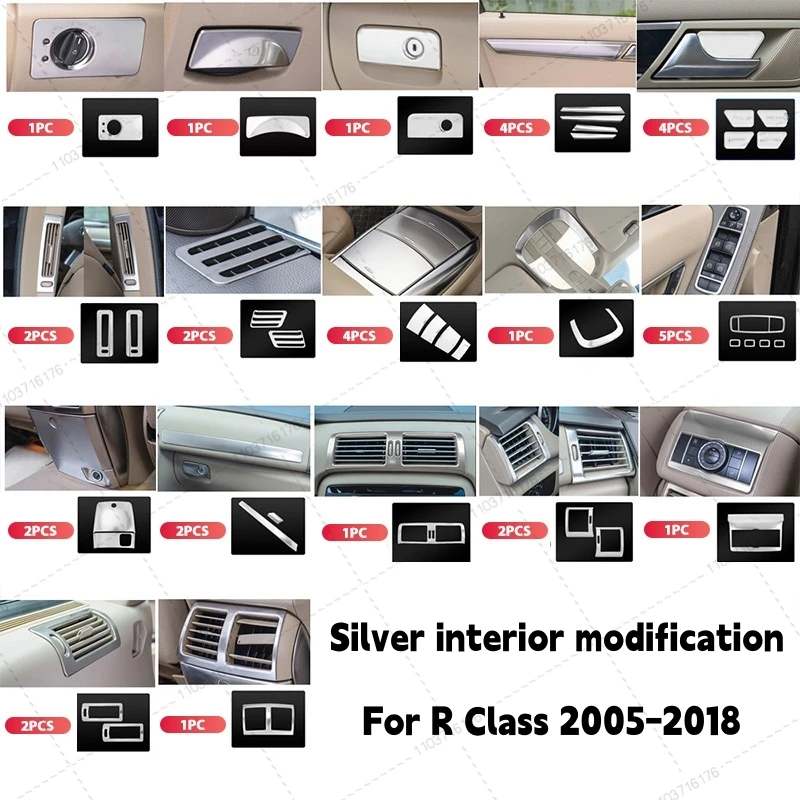 For Mercedes Benz R Class MPV W251 Overlay Accessories，Car Center Console CD Panel Air Conditioner Vent Frame Speaker Horn Cove