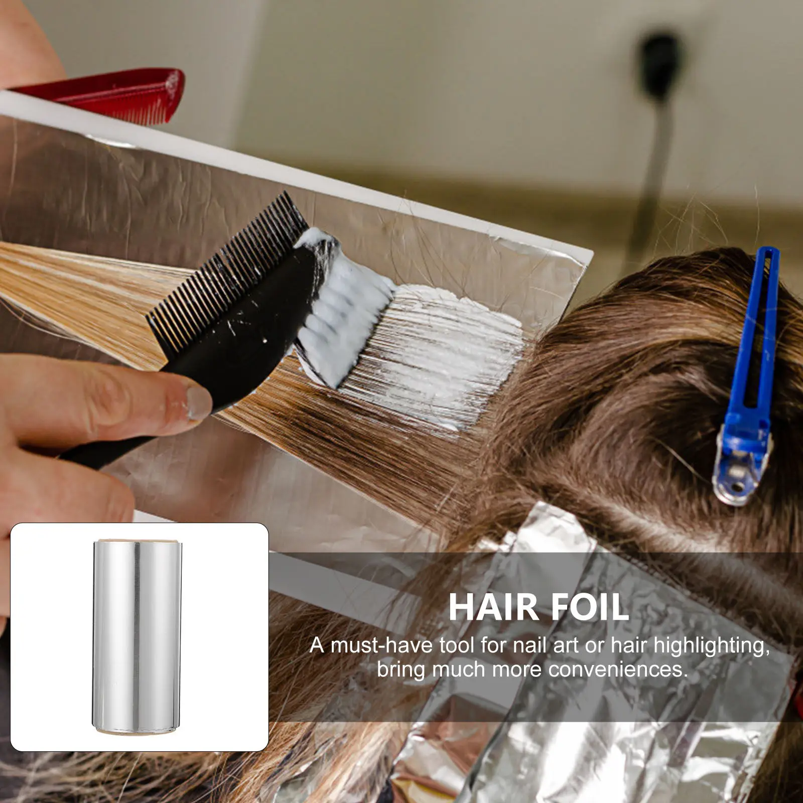 

3 Rolls Multipurpose Hair Coloring Foil Sheets Tin Aluminum Foil for Highlighting Balayage Foiling Nail Polish Removal Salon