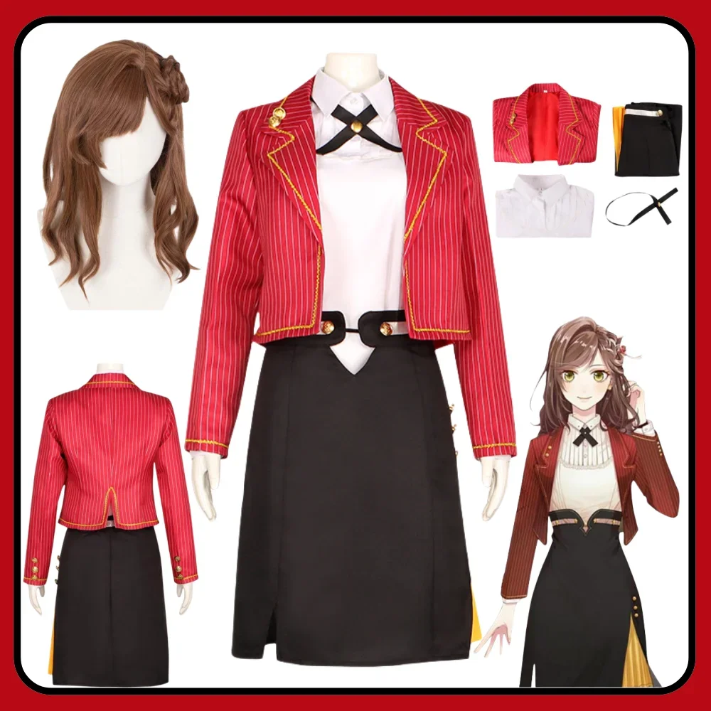 

Anime Tears of Themis Cosplay Costume Women Skirt Uniform Outfit Heroine Rosa Cosplay Wig Halloween Costumes