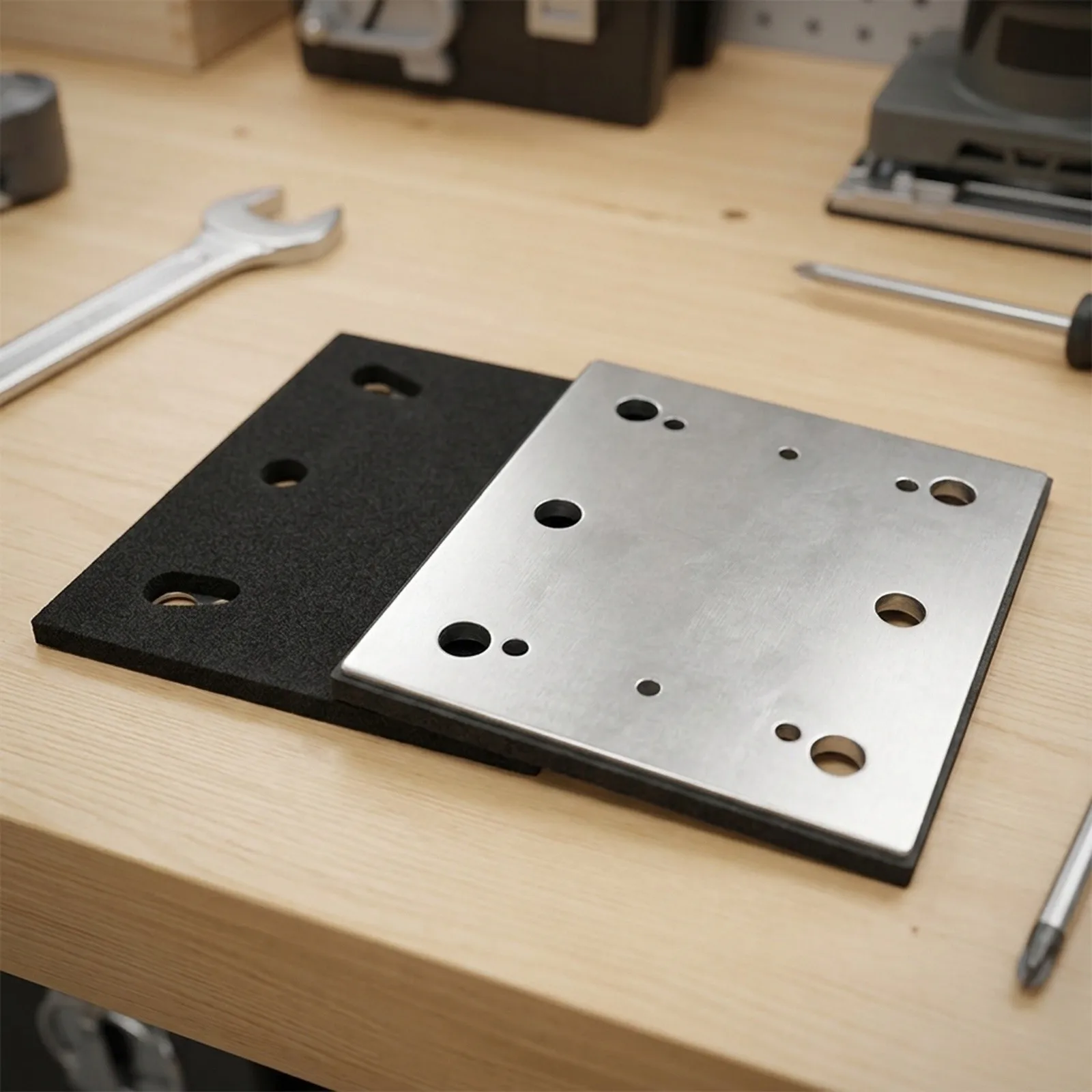 Backing Plate 100x110mm for 14 Sheet Sander Pads Compatible with For BO4556 1583249 Finishing Sander Stable and