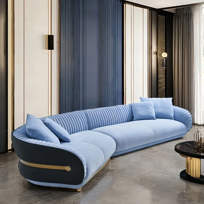 Modern home high-quality leather velvet sofa furniture luxury combination sofa living room sofa