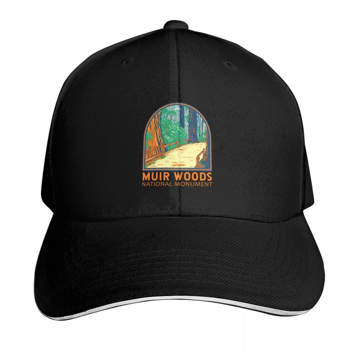 Gorra de béisbol con emblema del Monumento Nacional Muir Woods, California, gorra de golf | -F- |   Gorras con visera térmica de marca de lujo para hombres y mujeres