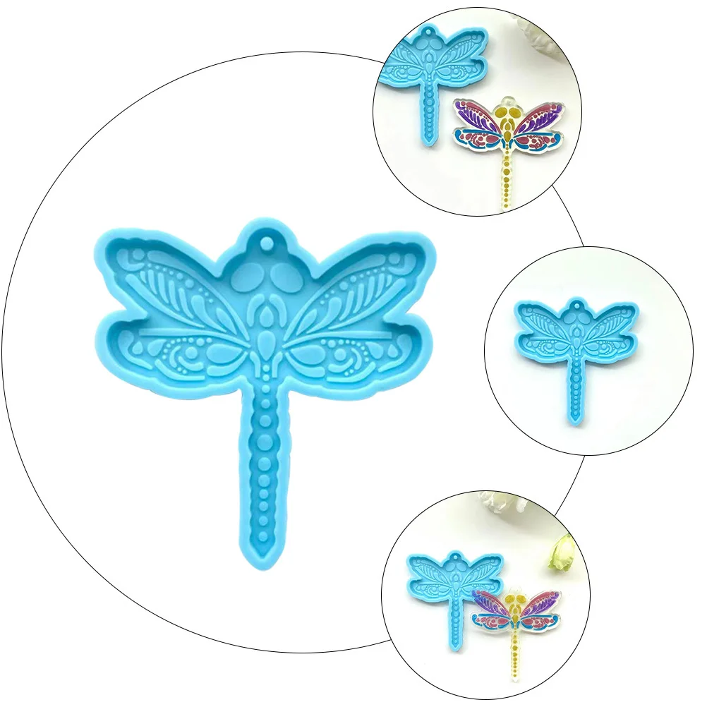 

2pcs Keychain Pendant Molds Silicone Diy Resin Epoxy Casting Mold For Jewelry Making Dragonfly Shape Key Ring Accessories Charm