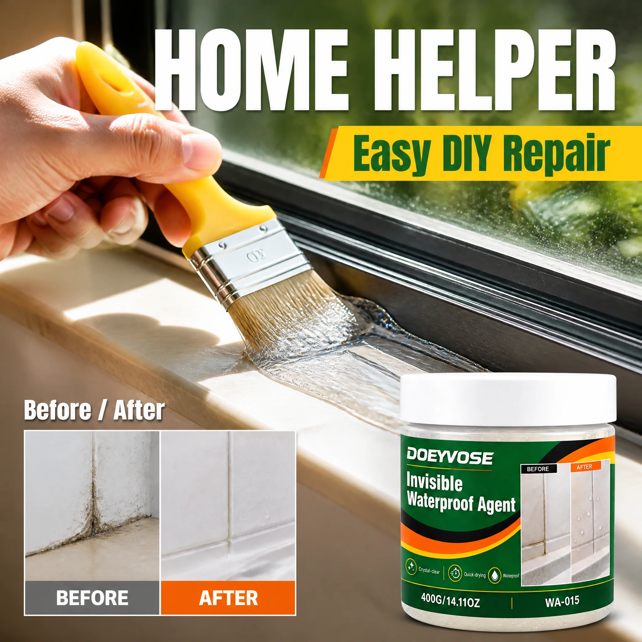 Multi-purpose Waterproof Glue 400g, Anti-leak Sealant for Bathroom, Balcony and Wall Cracks