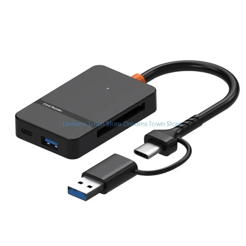 HX6A OTG Adapters Card Reader for Smartphones Computers Supports Multiple Card Formats USB C USB A Port
