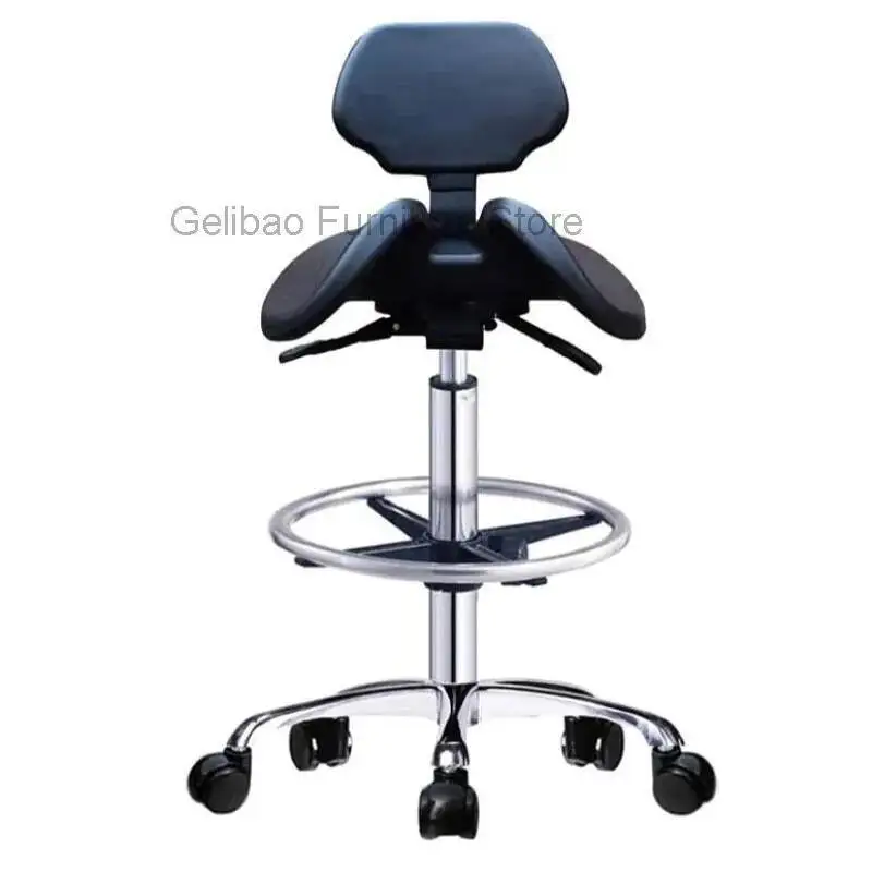 

Office with Hydraulic Chair Saddle Backrest Stool Rolling Adjustable Height for Clinic Dentist Spa Massage Medical Salons Studio