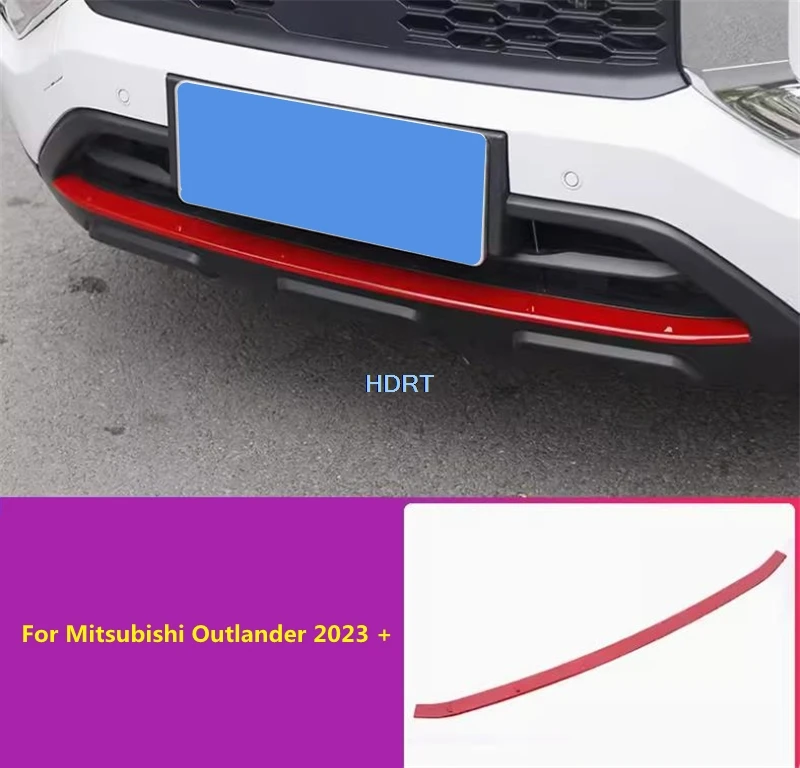 Beautify Decorate For Mitsubishi Outlander 2023 + Red Front Bumper Strip Lip Spoiler Molding Cover Trim Car Styling Accessories